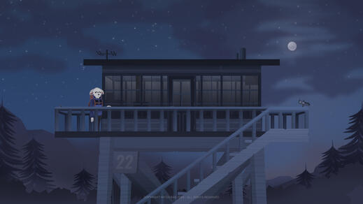 Ghost Willow Brooks looks lonely on the outside of Fire Lookout Tower 22.