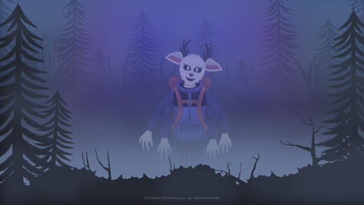 A monster version of Willow Brooks looks menacingly at the screen.